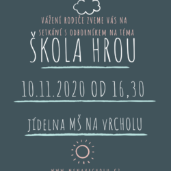 pozvánka na besedu pro rodič 10.11. od 16,30 MŠ Na Vrcholu